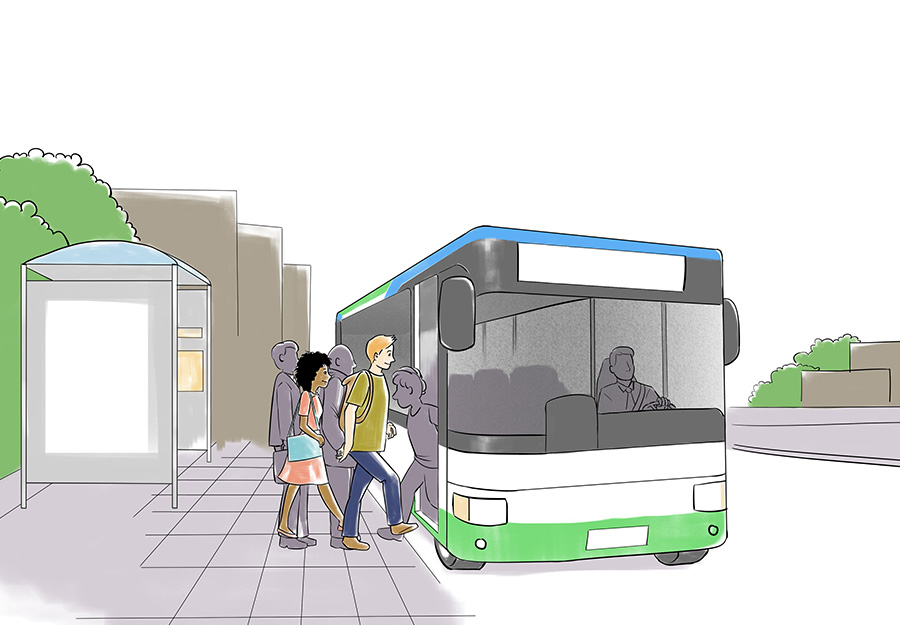 Unterwegs mit dem Bus