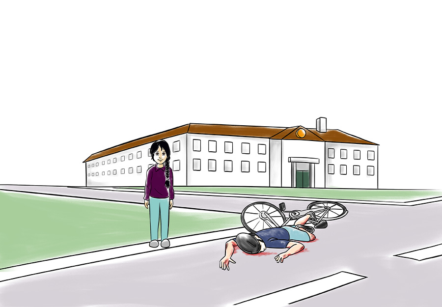 Zeugin eines Unfalls