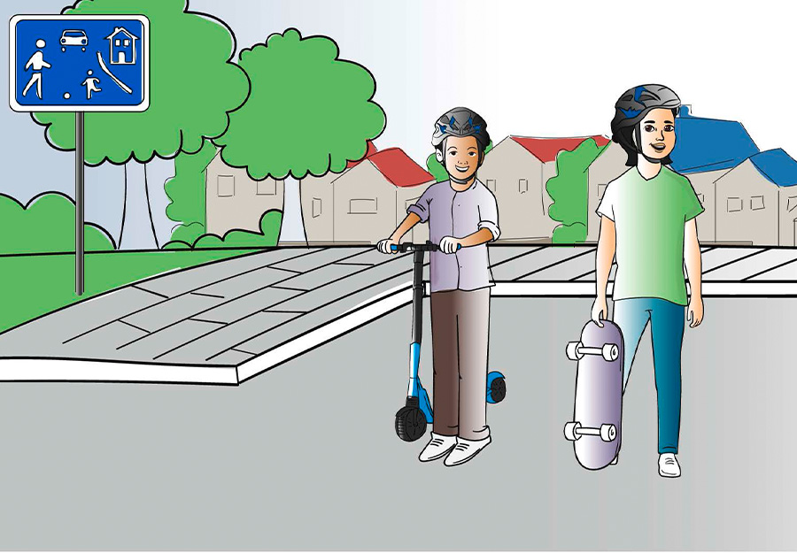 Unterwegs mit dem Skateboard